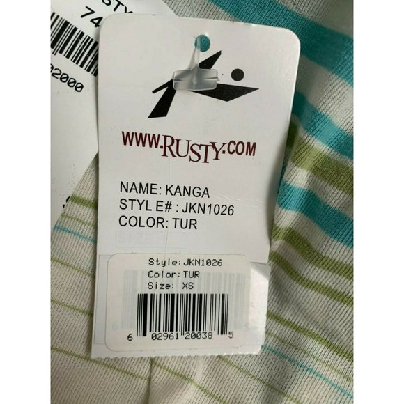 RUSTY strip Tank Top Size Large Color Block women's XS - Picture 7 of 7